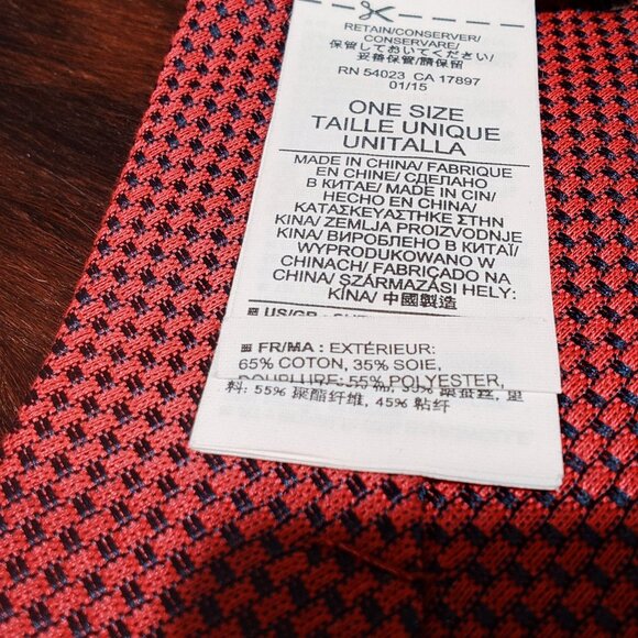 Banana Republic Red and Black Weaved Cotton and Polyester Tie - Picture 4 of 4